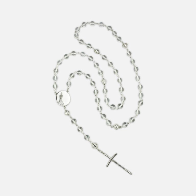 Rosário do Novo Milénio em prata e cristal de Rocha da Leitão & Irmão