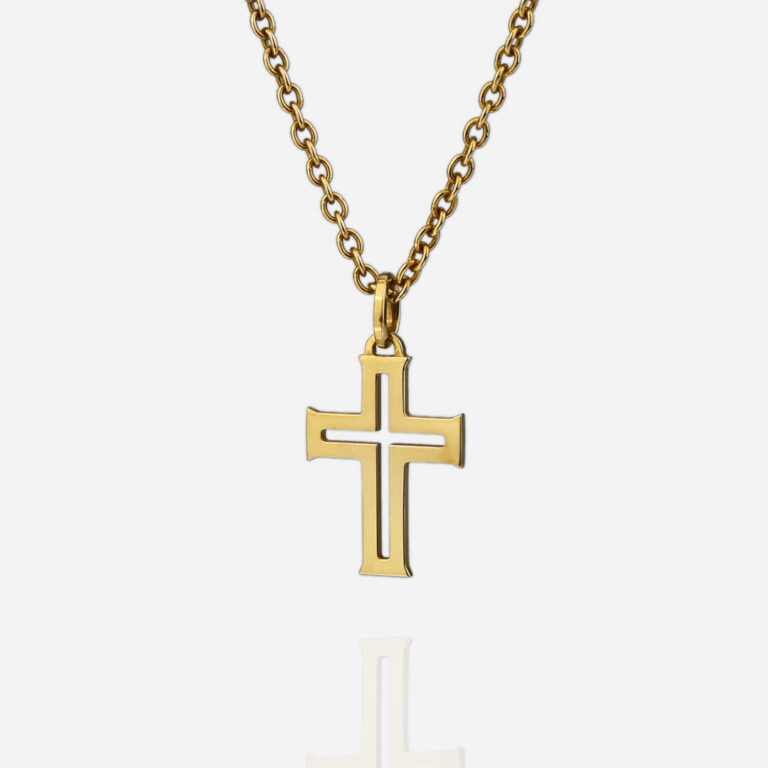 Fio com cruz aberta em ouro amarelo | Boa Esperança