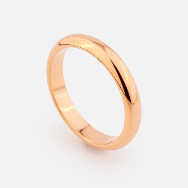 Aliança meia-cana em ouro rosa
