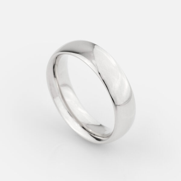 Aliança meia-cana em ouro branco
