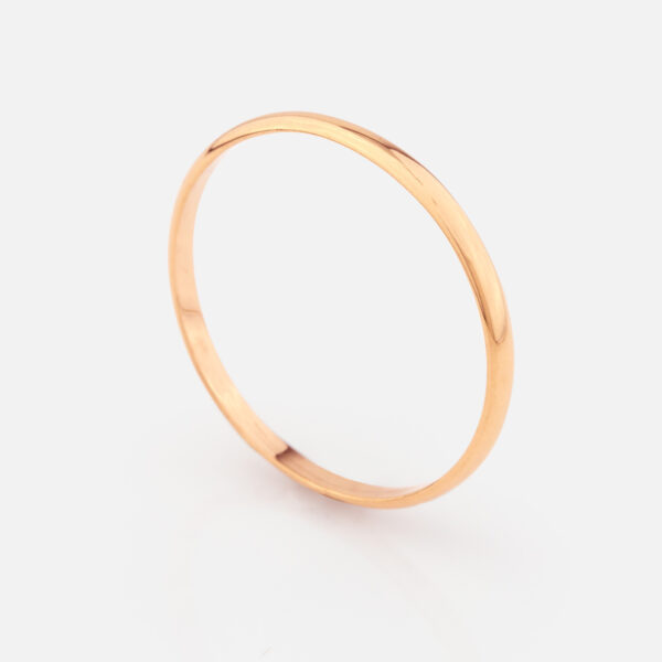 Aliança meia-cana em ouro rosa