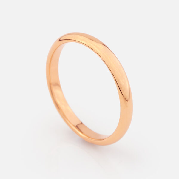 Aliança meia-cana em ouro rosa