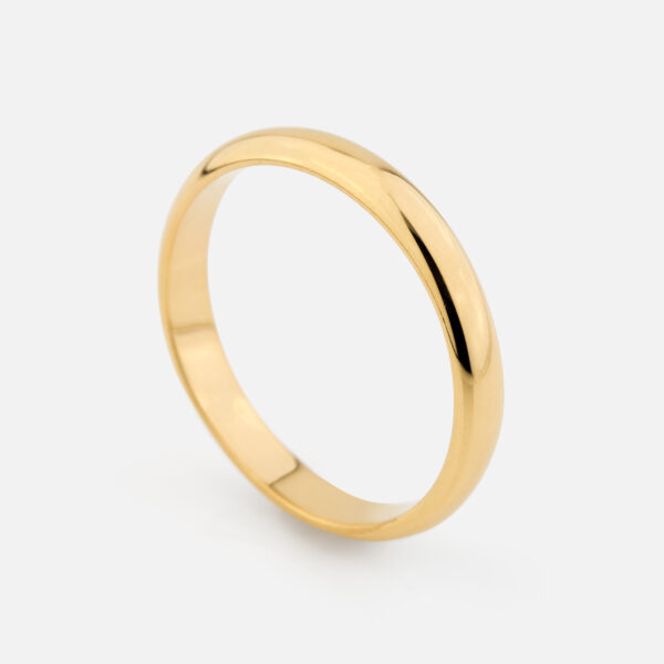 Aliança meia-cana em ouro amarelo