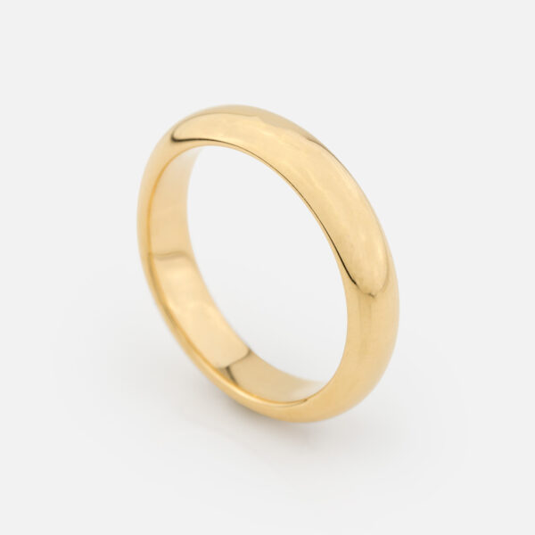 Aliança meia-cana em ouro amarelo