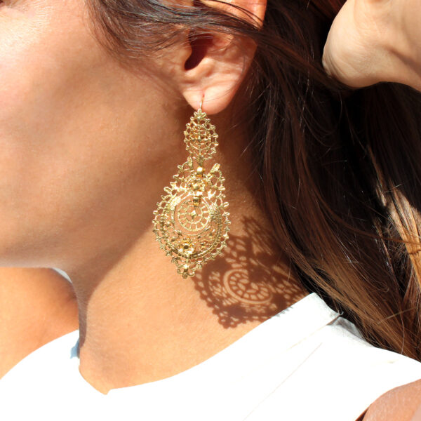 Brincos de Filigrana - Modelo Rainha em ouro português - Image 6