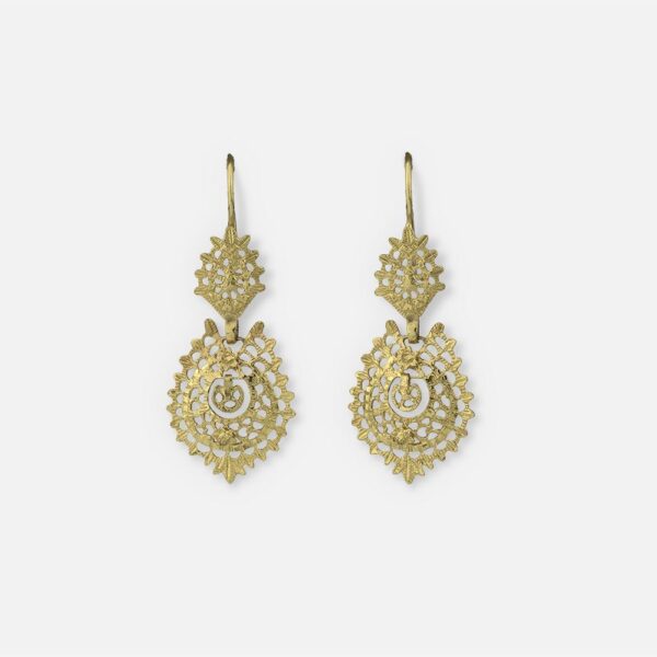 Brincos de Filigrana - Modelo Rainha em ouro português - Image 3