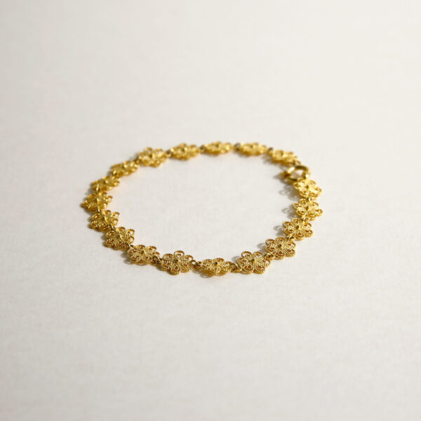 Pulseira flores em ouro amarelo | Filigrana