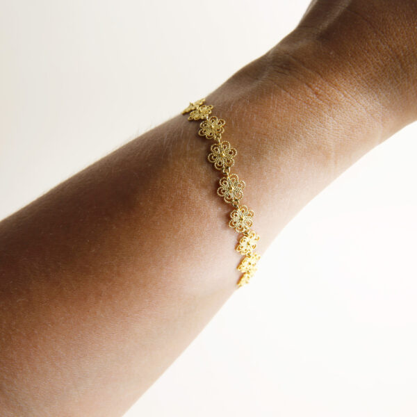 Pulseira flores em ouro amarelo | Filigrana - Image 2
