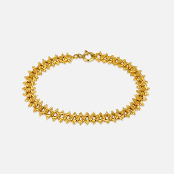 Pulseira Barbela com granitos e ouro amarelo | Filigrana