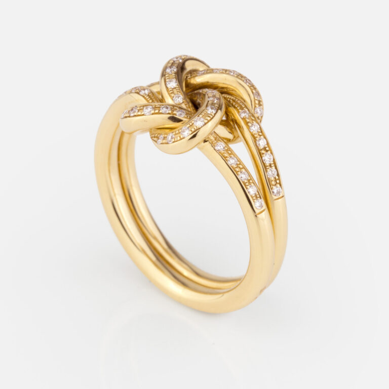 Anel em ouro amarelo com diamantes | Knot Me
