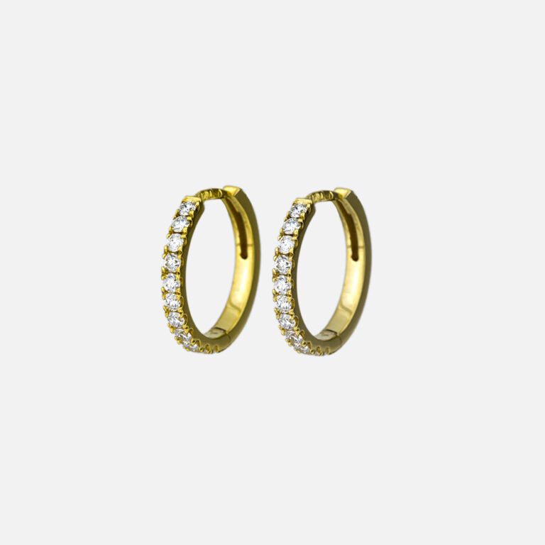 Par de argolas em ouro amarelo com diamantes da leitão & Irmão x Débora Montenegro