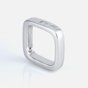 Anel Shapes em Ouro Branco com Diamantes