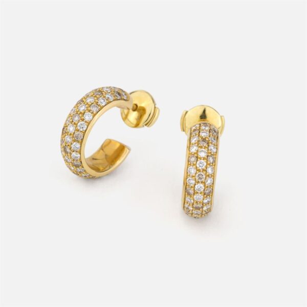 par de brincos em ouro amarelo com diamantes coleção fancy da Leitão & Irmão