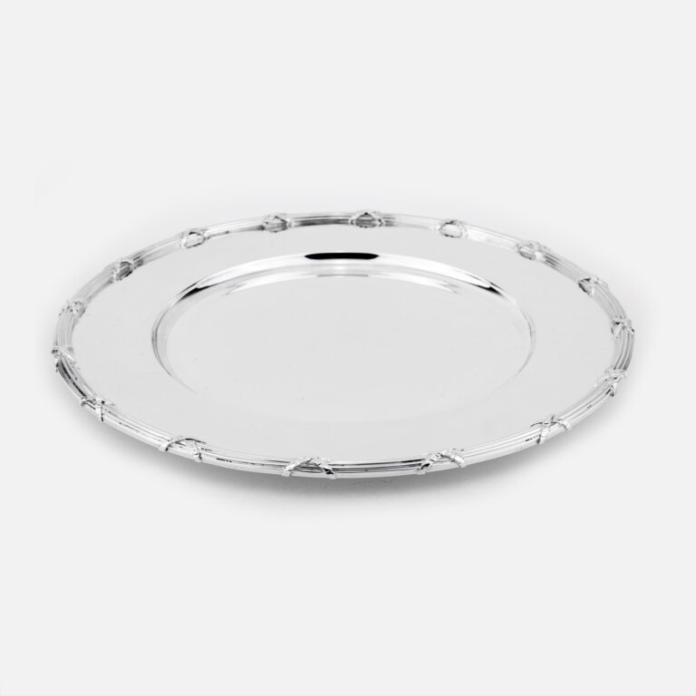 Prato Marcador modelo laços em prata da Leitão & Irmão