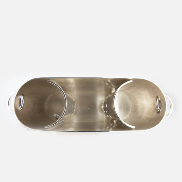 Frappé oval modelo meia cana em prata da Leitão & Irmão