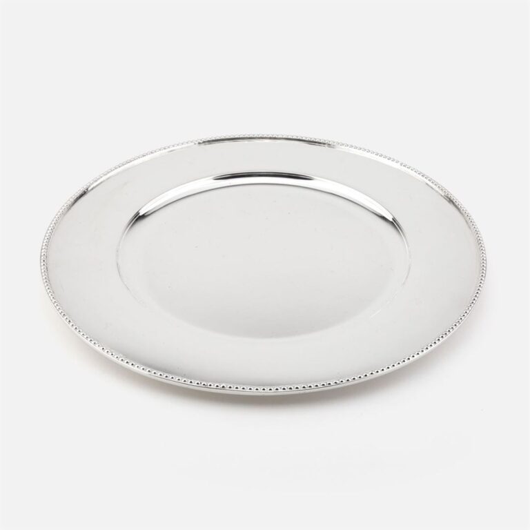 Prato marcador em prata modelo contas da Leitão & Irmão