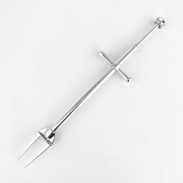 Garfo do pão liso em prata da Leitão & Irmão