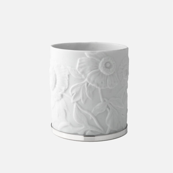 Porta Velas em porcelana Biscuit e prata modelo girassol da Leitão & Irmão