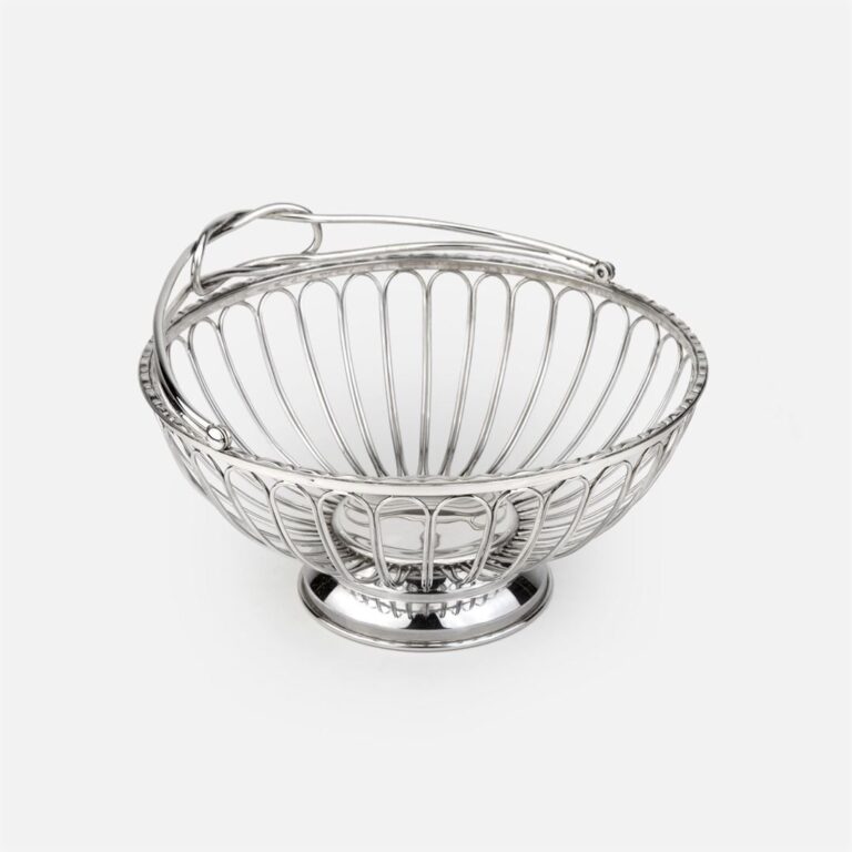Cesto de pão redondo em prata modelo Fitas da Leitão & Irmão