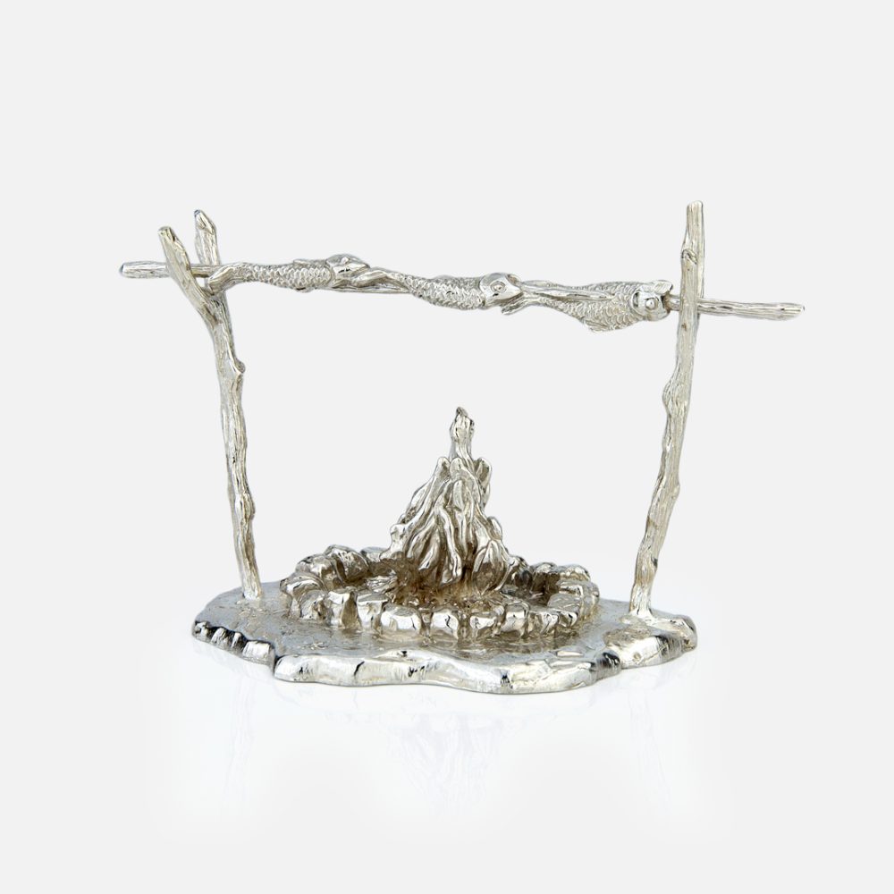 Conjunto O acampamento- Grande presépio popular em prata da Leitão & Irmão