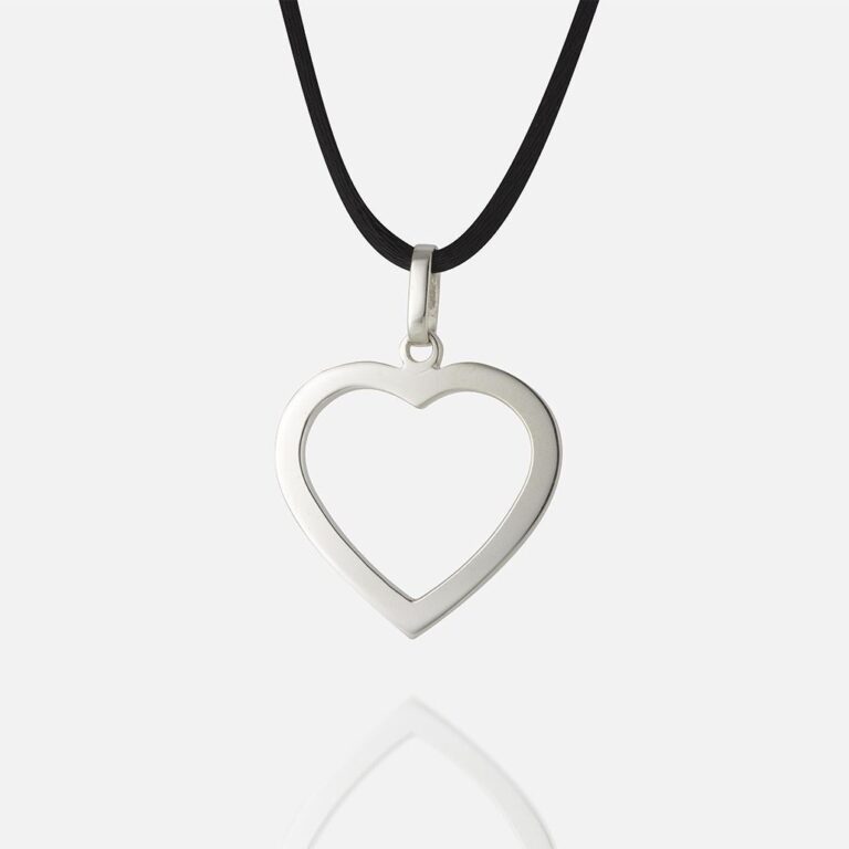 Pendente Coração aberto em prata da Leitão & Irmão