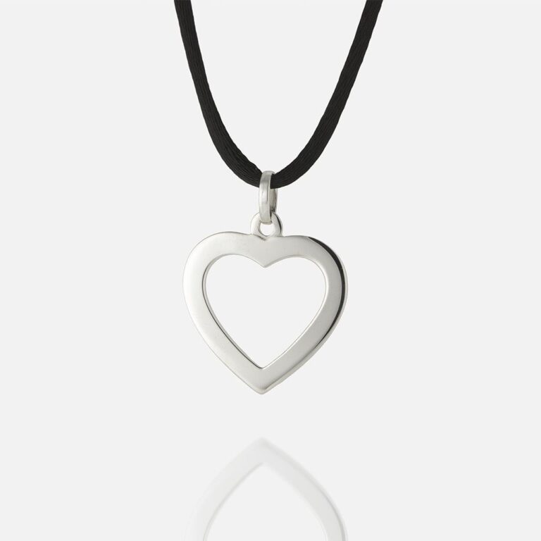 Pendente Coração aberto em prata da Leitão & Irmão