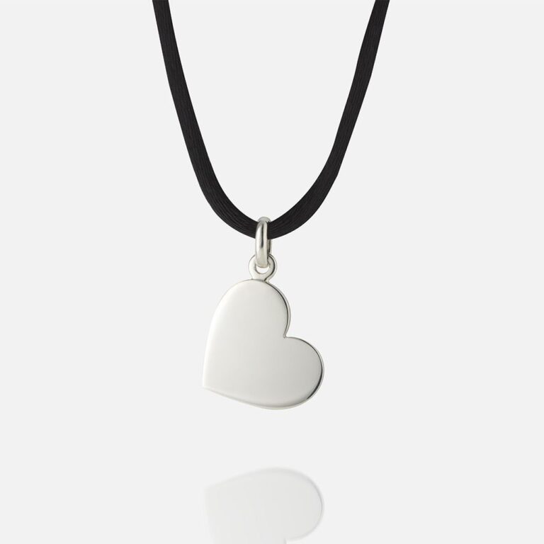 Pendente Coração com argola lateral em prata da Leitão & Irmão
