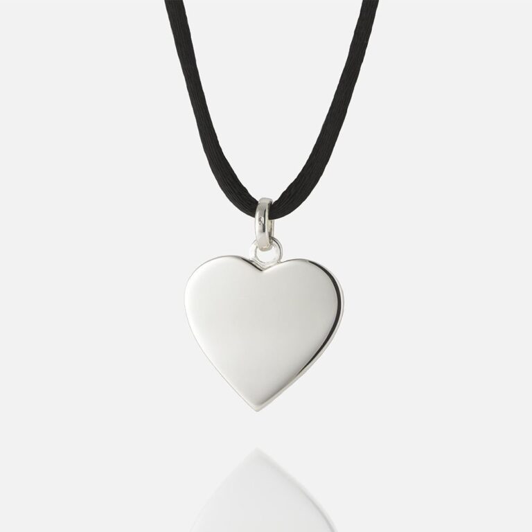 Pendente Coração médio em prata da Leitão & Irmão