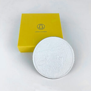Base para copos em porcelana Biscuit e prata modelo patos da Leitão & Irmão