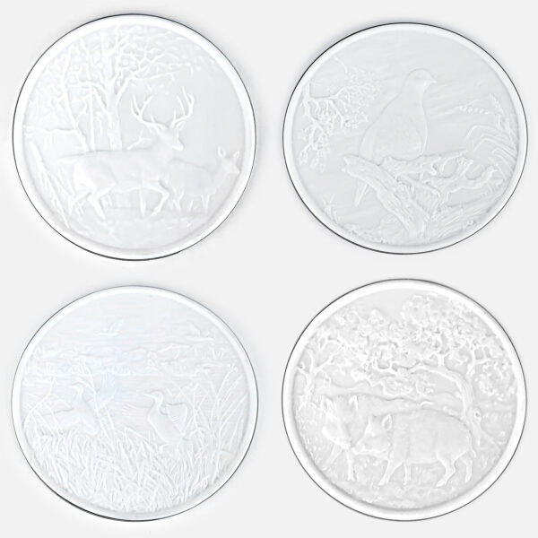 Base para copos em porcelana Biscuit e prata 4 modelos da Leitão & Irmão