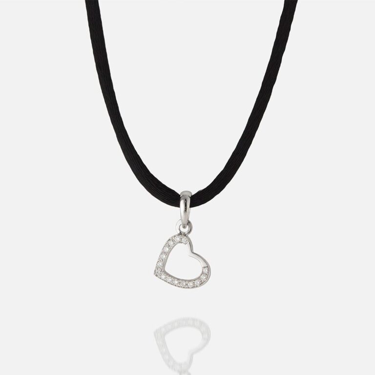 Pendente coração Heart Links em ouro branco e diamantes da Leitão & Irmão