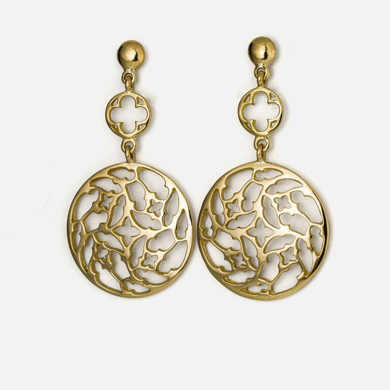 Par de brincos em ouro amarelo promessa de amor