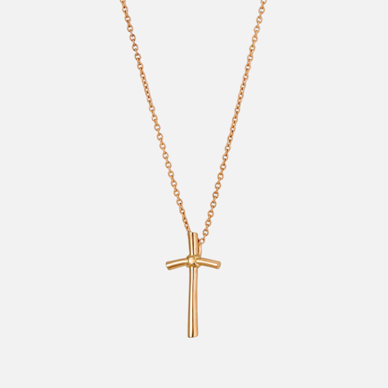 Colar cruz báculo papal em ouro e diamantes da coleção Peace, hope and love