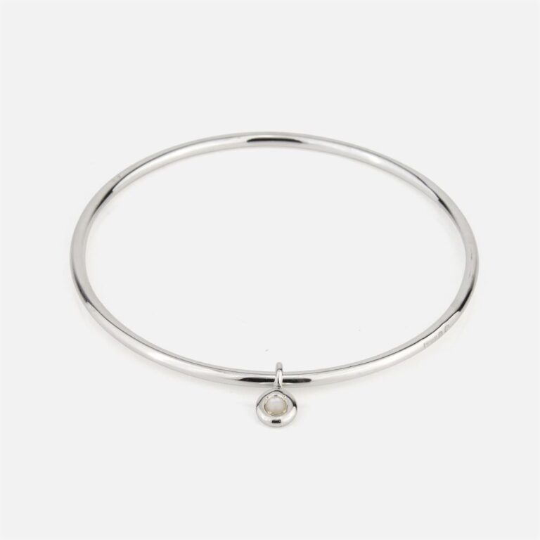 pulseira escrava em prata com berloque colorido da leitão & Irmão