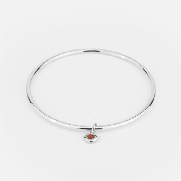 pulseira escrava em prata com berloque colorido da leitão & Irmão