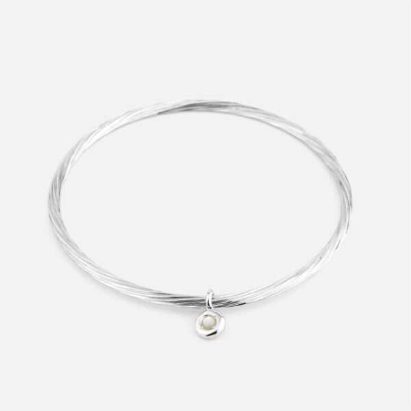 pulseira escrava em prata com berloque colorido da leitão & Irmão