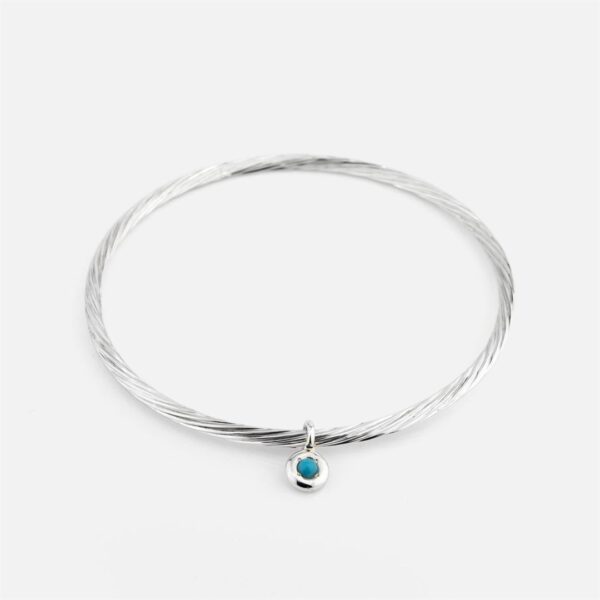pulseira escrava em prata com berloque colorido da leitão & Irmão