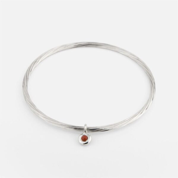 pulseira escrava em prata com berloque colorido da leitão & Irmão