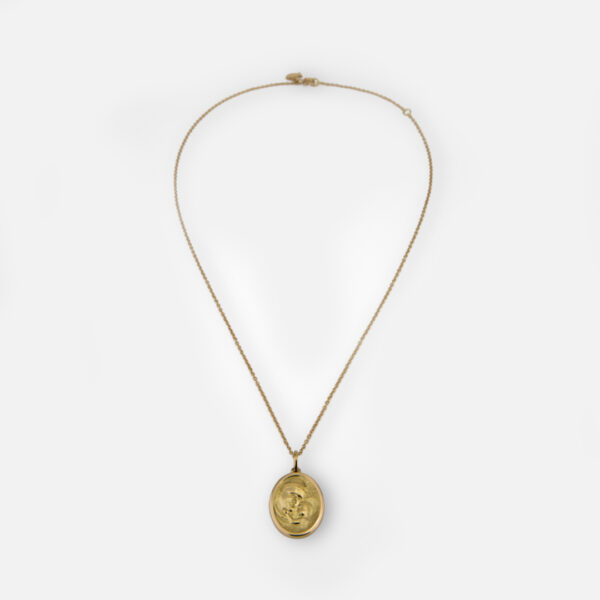 Medalha e fio Santo António em ouro e diamante da Leitão & Irmão
