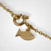 Charm peixe da medalha e fio Santo António em ouro e diamante da Leitão & Irmão