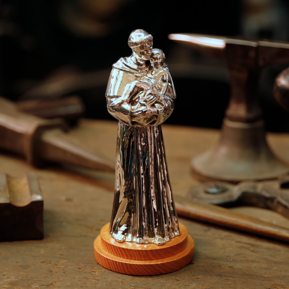 Escultura Santo António de Lisboa em prata da Leitão & Irmão