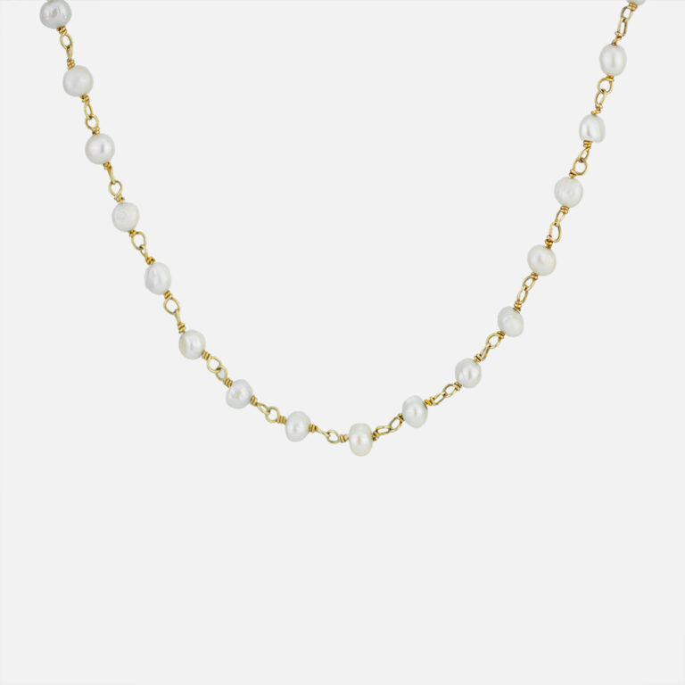 Fio com pérolas de água doce em prata dourada da Leitão & Irmão