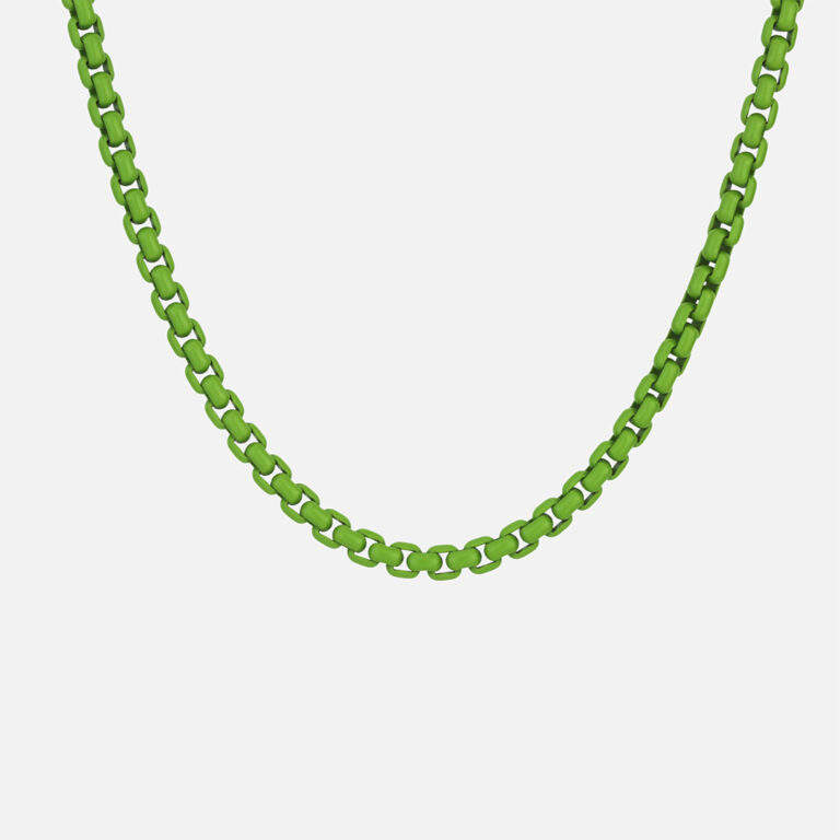 Fio em prata lacada colorida, na cor greenary da Leitão & Irmão.