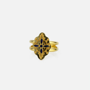 Anel estrela em ouro com esmalte da Leitão & Irmão