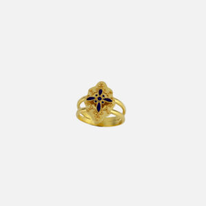 Anel estrela em ouro com esmalte da Leitão & Irmão
