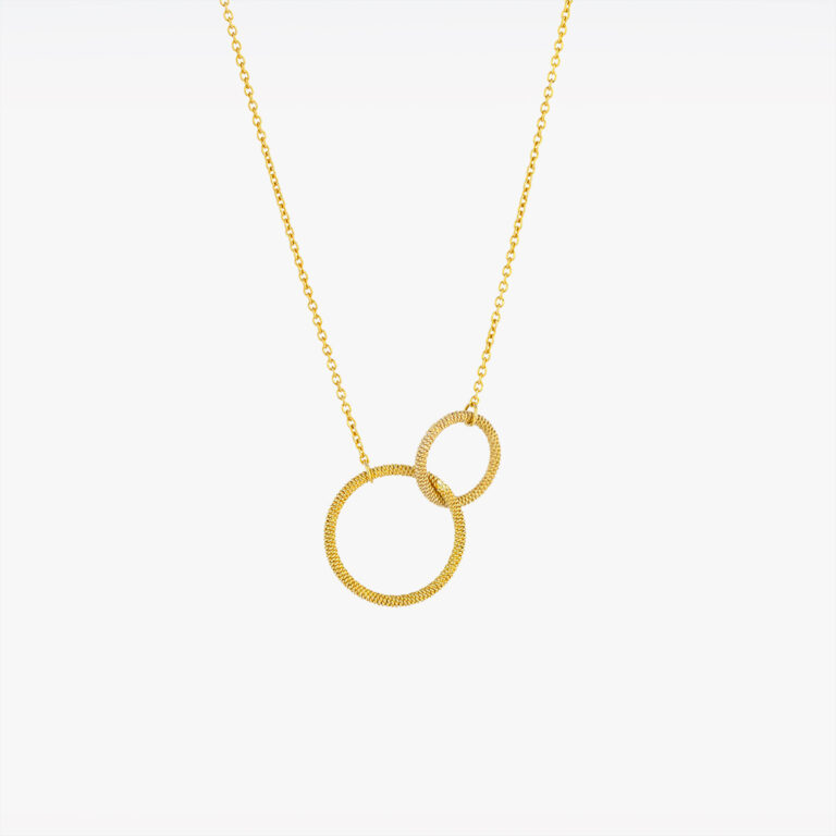 Colar com dois círculos em ouro de filigrana da Leitão & Irmão