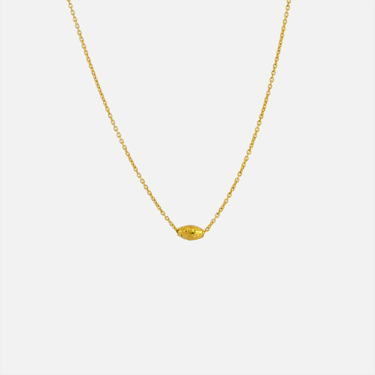 Fio com pipo trabalhado de filigrana em ouro da Leitão & Irmão.