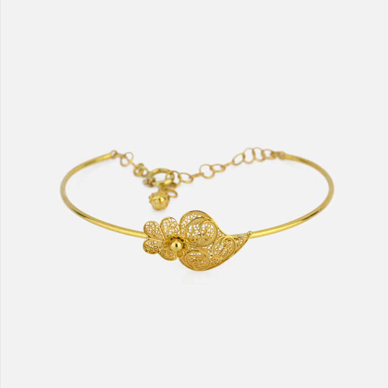 Pulseira coração em filigrana em ouro da leitão & Irmão