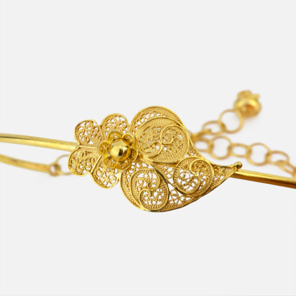 Pulseira coração em filigrana em ouro da leitão & Irmão