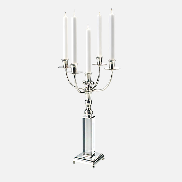 Castiçal para 5 velas em prata modelo Baixela Pedro leitão da Leitão & Irmão